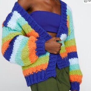 Nasty Gal Vibrant Striped Cardigan